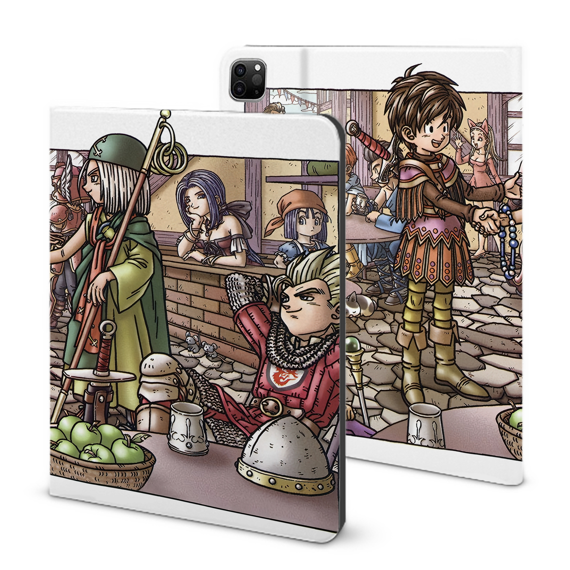 （画像用） ドラゴンクエスト Doragon Kuesuto Dragon Quest IPad ケース ブック型 PUレザー TPU 耐衝撃 軽量 薄型 ペン収納なし 全面保護 IPad 各モデル対応